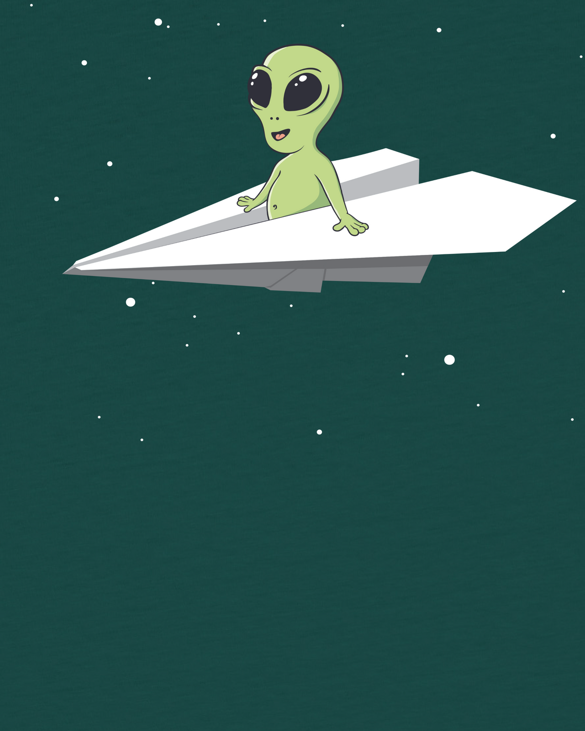 Alien on a paper plane | T-Shirt Kinder-detail_front;C036