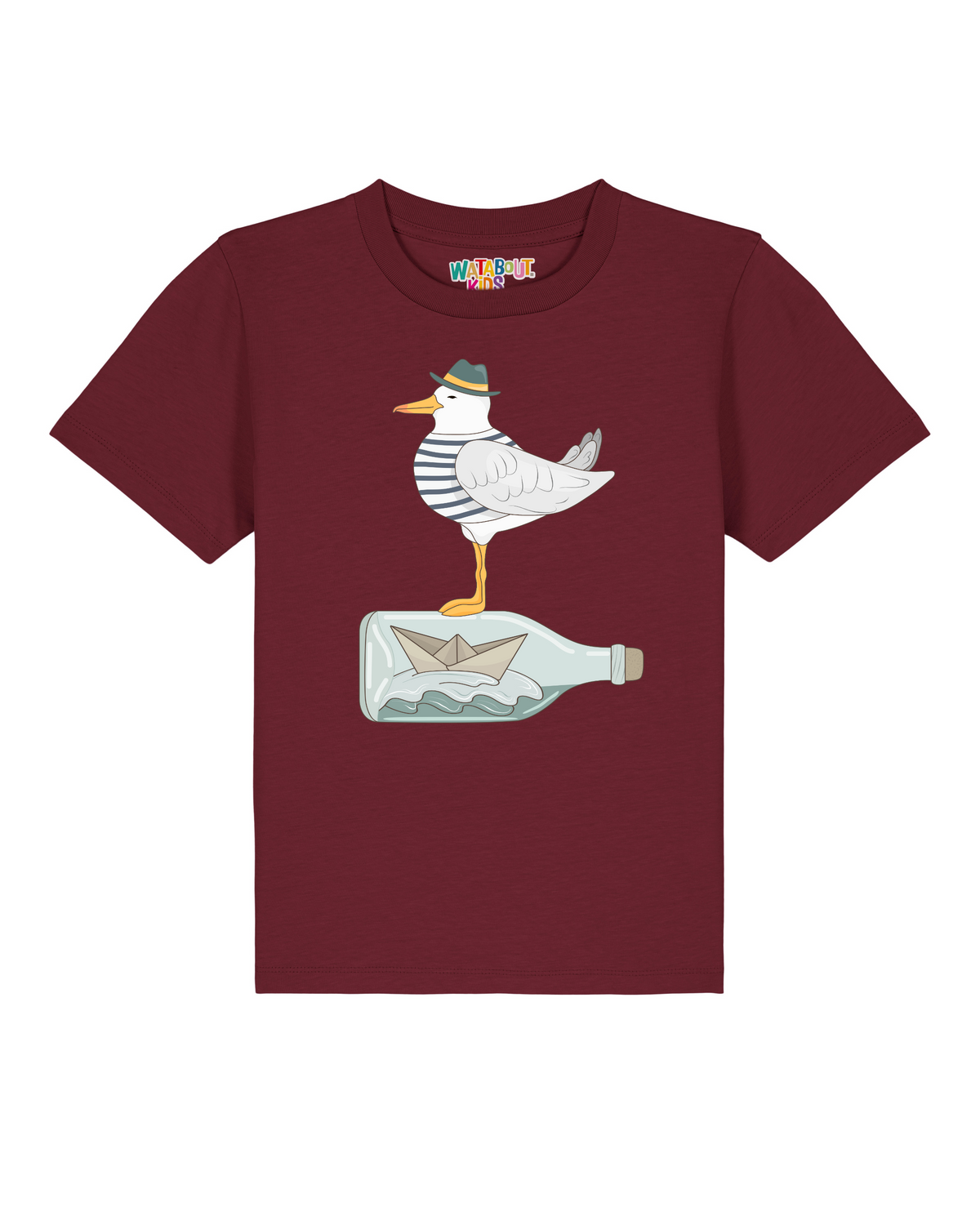 Möwe mit Hut | T-Shirt Kinder-front;C244