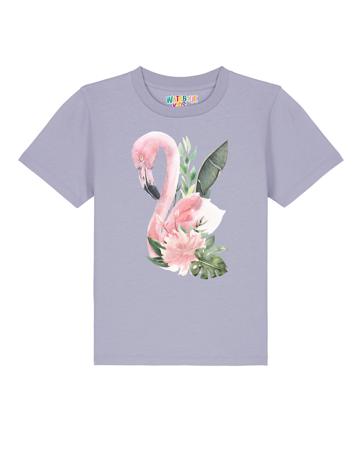 Flamingo mit Blumen | T-Shirt Kinder-front;C063