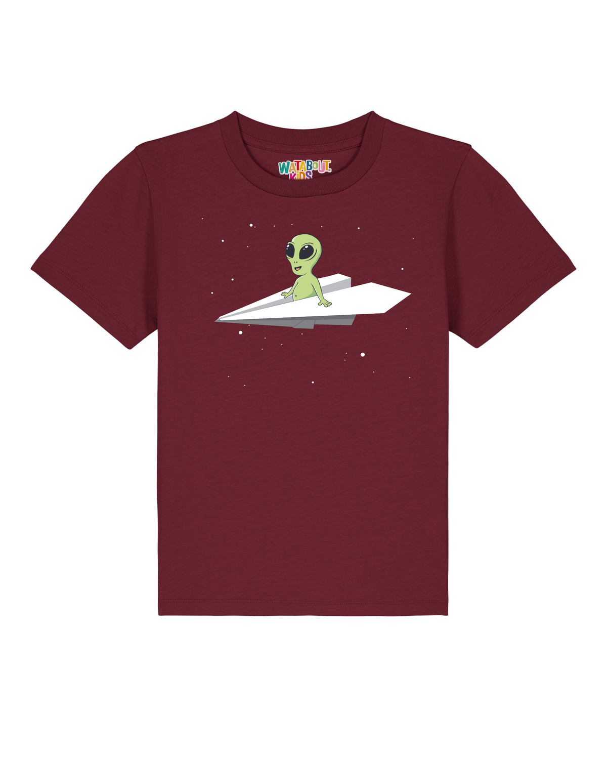 Alien on a paper plane | T-Shirt Kinder-front;C244
